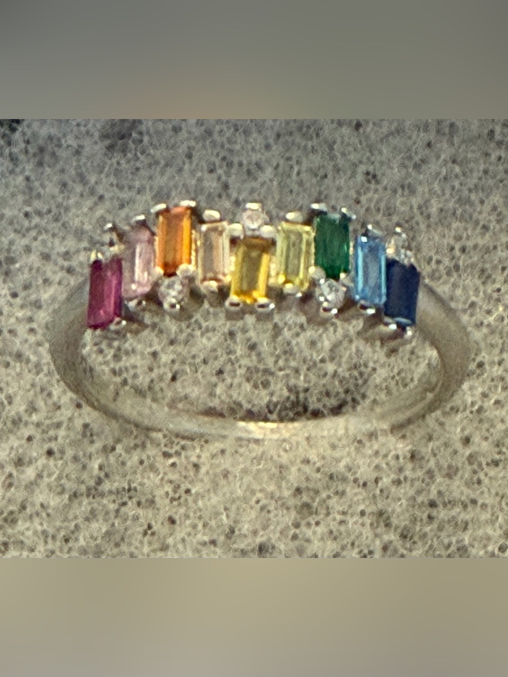 Multicolor Gemstone Sterling Silver .925 Ring Size 7